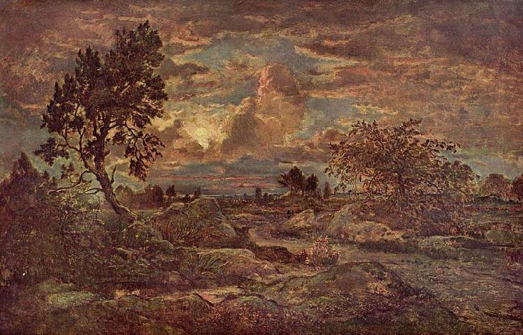Theodore Rousseau Sonnenuntergang bei Arbonne Germany oil painting art